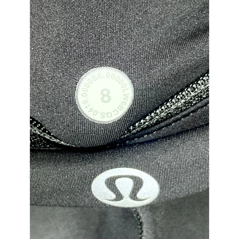 Lululemon Speed Wunder Mid Rise Crop Leggings Womens 8 Black Yoga Sports Pull On